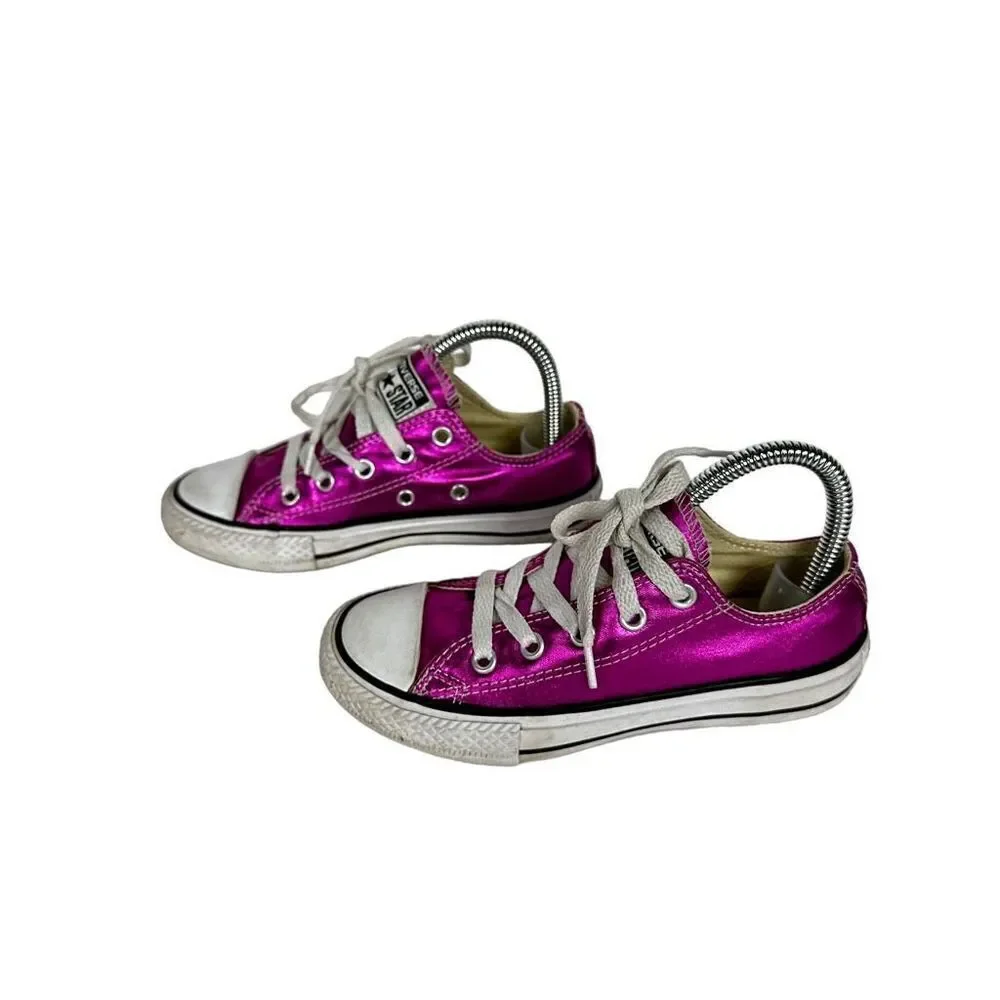 Converse All Star Dark Pink Shiny Sneakers Size 12